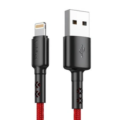 Kabel USB-Lightning Vipfan X02, 3A, 1,8 m (červený)