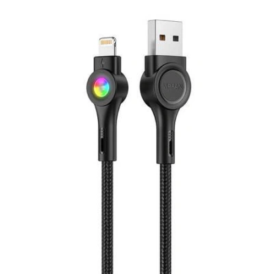 Kabel USB-Lightning Vipfan Colorful X08, 3A, 1,2 m (černý)