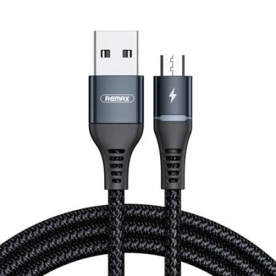 Kabel USB Micro Remax Colorful Light, 2,4 A, 1 m (černý)