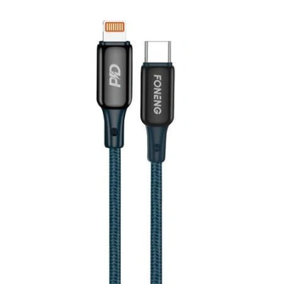 Kabel USB-C pro Lightning Foneng X87, 30 W, 1,2 m (modrý)
