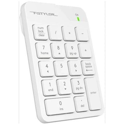 A4tech FSTYLER bezdrátová numerická klávesnice, USB nano, bílá, FGK21C-WH