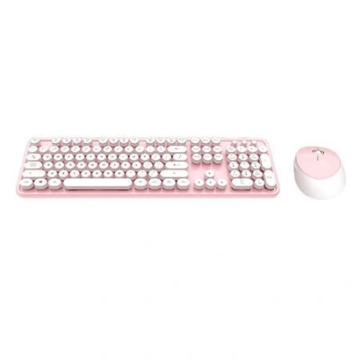 Sada bezdrátové klávesnice a myši MOFII Sweet 2.4G (bílo-růžová), 