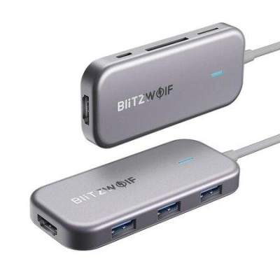 7v1 Blitzwolf BW-TH5 Rozbočovač USB-C na 3xUSB 3.0, HDMI, USB-C PD, SD, microSD, 