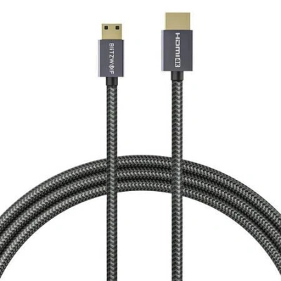 Kabel HDMI na HDMI, Blitzwolf BW-HDC4, 4K, 1,2 m (černý)