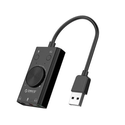 Orico multifunkční externí zvuková karta USB 2.0, 10 cm, 