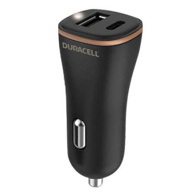 Nabíječka do auta USB, USB-C 27W Duracell (černá)