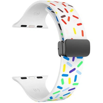 4wrist Silikonový řemínek s barevným motivem pro Apple Watch 38/40/41 mm - Bílý