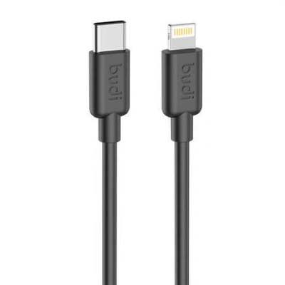 Nabíjecí datový kabel USB-C/Lightning Budi PD 20W 1,2 m černý PVC