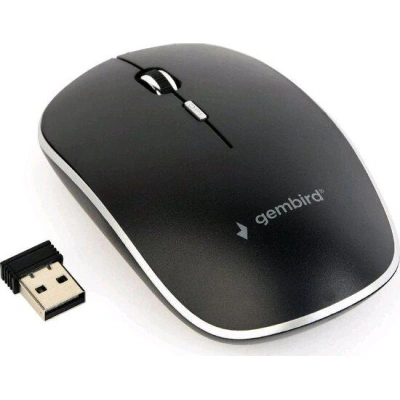 Myš GEMBIRD MUSW-4BS-01, černá, bezdrátová, USB nano receiver, MUSW-4BS-01
