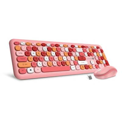 Set klávesnice + myš Connect IT FASHION combo bezdrátová růžová (+1x AAA +1x AA baterie zdarma), CZ + SK layout, CKM-5010-CS