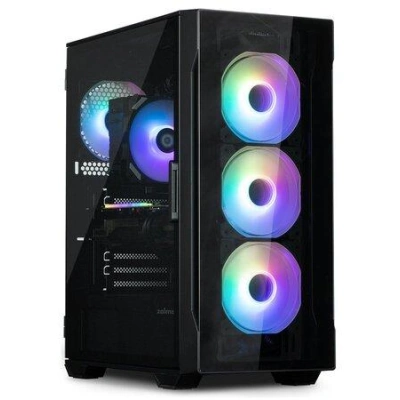 Zalman skříň I3 Neo / middle tower / ATX / 4x120 ARGB fan / 2xUSB 3.0 / 1xUSB 2.0 / skl. přední panel i bočnice / černá, i3 NEO TG Black