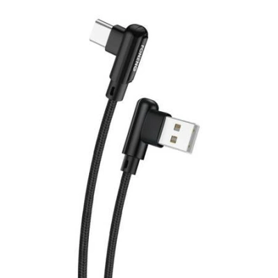 Foneng X70 Úhlový kabel USB na USB-C, 3A, 1 m (černý)