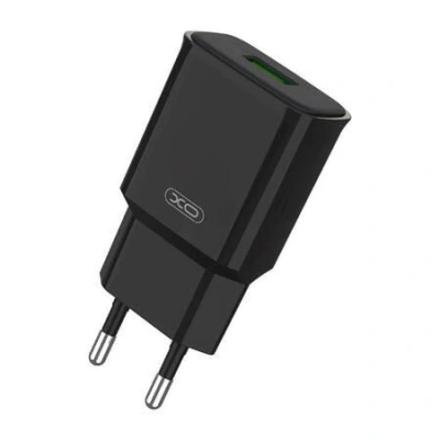 Nástěnná nabíječka XO L92D, 1x USB, 18 W, QC 3.0 (černá)
