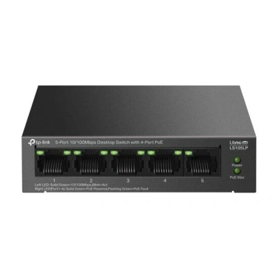 Switch TP-Link LS105LP 1x LAN, 4x LAN s PoE, 41W, LS105LP