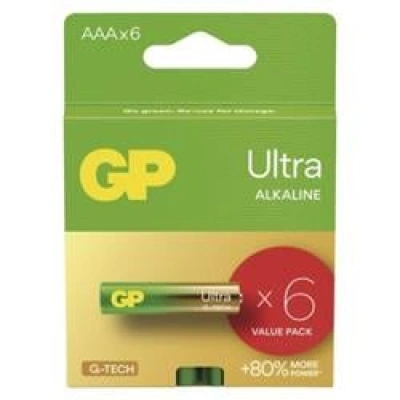 GP alkalická baterie ULTRA AAA (LR03) 6pack, 1013126000