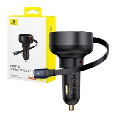 Nabíječka do auta Baseus Enjoyment Pro s kabelem lightning + USB-C , 55 W (černá)