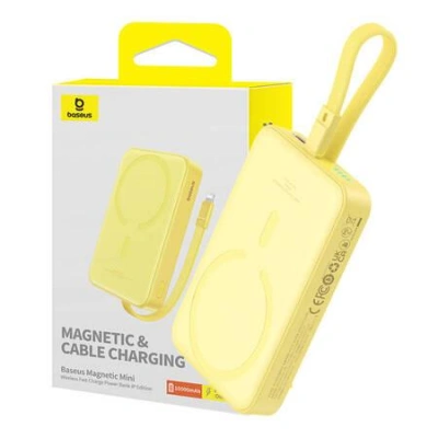 Powerbanka Baseus Magnetic Mini 10000mAh, USB-C 20W MagSafe (žlutá)