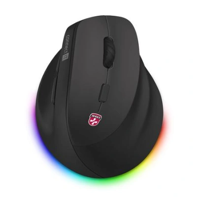 CONNECT IT FOR HEALTH Cloudy bezdrátová vertikální myš, RGB podsvícení, 2xBT,USB  ČERNÁ, CMO-2620-RH