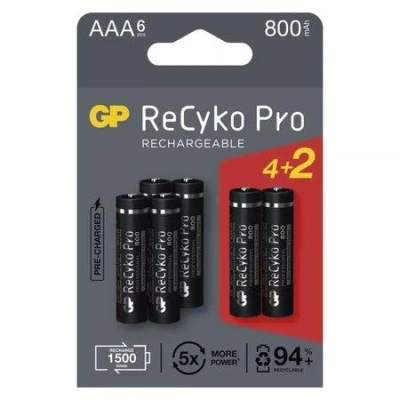 Nabíjecí baterie GP ReCyko Pro Professional AAA (HR03), 6 ks, 1032126080