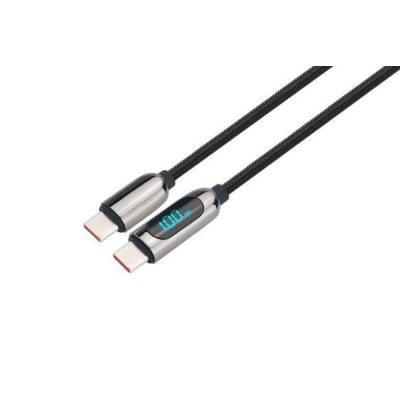 Solight SSC1802 USB-C kabel s displejem, USB-C konektor - USB-C konektor, 100W, 2m
