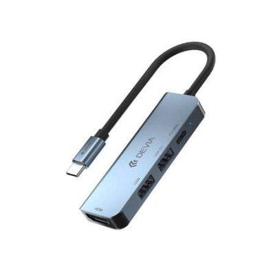 Devia USB-C Hub Leopard Series 4 in 1 - Deep Gray, 6938595384899