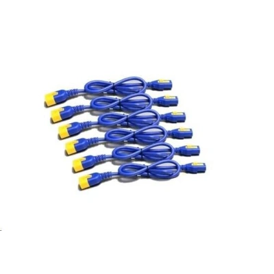 APC Power Cord Kit (6 ea), Locking, C13 TO C14, 0.6m, Blue, AP8702S-WWX590