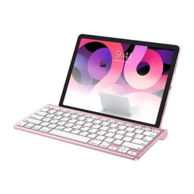 Bezdrátová klávesnice pro iPad Omoton KB088 s držákem na tablet (růžově zlatá), 