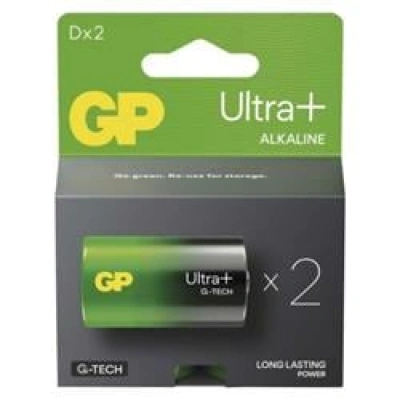 GP alkalická baterie ULTRA PLUS D velké mono (LR20) 2pack, 1013422000