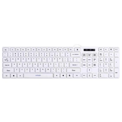 Activejet K-3066SW USB Wired Keyboard, White, PERACJKLA0029