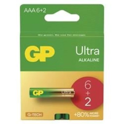 GP alkalická baterie ULTRA AAA (LR03) 8pack, 1013128100