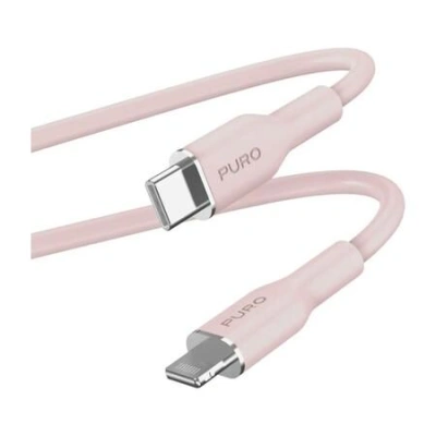 Puro kábel Soft Silicone Cable USB-C to Lightning 1.5m - Pink