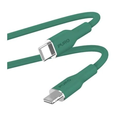 Puro kábel Soft Silicone Cable USB-C to Lightning 1.5m - Green