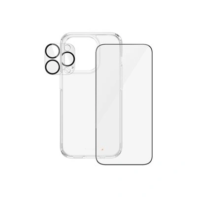 PanzerGlass - 3-in-1 Pack - screen / lens / back protector kit pro mobilní telefon - sklo - barva rámu černá - pro Apple iPhone 15 Pro