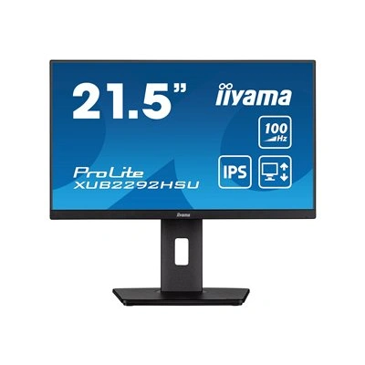 iiyama ProLite XUB2292HSU-B6 - LED monitor - 22" (21.5" zobrazitelný) - 1920 x 1080 Full HD (1080p) @ 100 Hz - IPS - 250 cd/m2 - 1000:1 - 0.4 ms - HDMI, DisplayPort - reproduktory - matná čerň, XUB2292HSU-B6