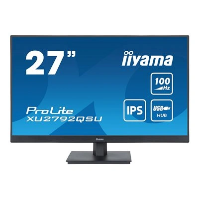 iiyama ProLite XU2792QSU-B6 - LED monitor - 27" - 2560 x 1440 WQHD @ 100 Hz - IPS - 250 cd/m2 - 1300:1 - 0.4 ms - HDMI, DisplayPort - reproduktory - matná čerň, XU2792QSU-B6