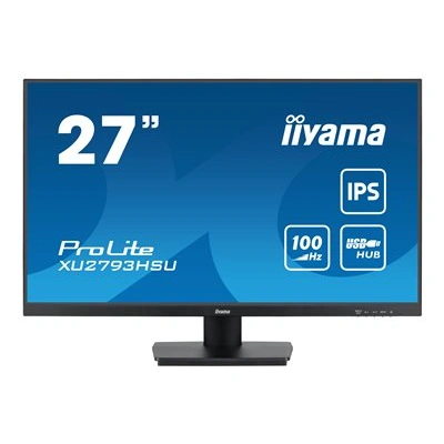 iiyama ProLite XU2793HSU-B6 - LED monitor - 27" - 1920 x 1080 Full HD (1080p) @ 100 Hz - IPS - 250 cd/m2 - 1000:1 - 1 ms - HDMI, DisplayPort - reproduktory - matná čerň, XU2793HSU-B6