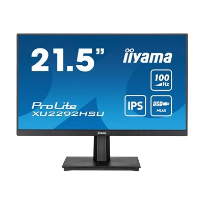 iiyama ProLite XU2292HSU-B6 - LED monitor - 22" (21.5" zobrazitelný) - 1920 x 1080 Full HD (1080p) @ 100 Hz - IPS - 250 cd/m2 - 1000:1 - 0.4 ms - HDMI, DisplayPort - reproduktory - matná čerň, XU2292HSU-B6