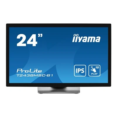 iiyama ProLite T2438MSC-B1 - LED monitor - 24" (23.8" zobrazitelný) - dotykový displej - 1920 x 1080 Full HD (1080p) - IPS - 600 cd/m2 - 1000:1 - 5 ms - HDMI, DisplayPort - reproduktory - matná čerň, T2438MSC-B1