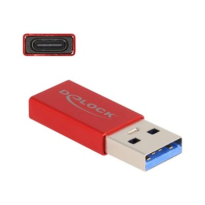 Delock - USB adaptér - USB typ A (M) do 24 pin USB-C (F) - USB 3.2 Gen 2 - 5 V - 900 mA - rychlost přenosu dat až 10 Gbps - červená