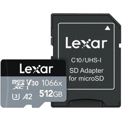 Lexar paměťová karta 512GB High-Performance 1066x microSDXC UHS-I, (čtení/zápis:160/120MB/s) C10 A2 V30 U3