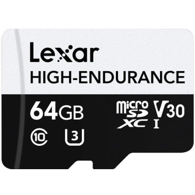 Lexar paměťová karta 64GB High-Endurance microSDHC/microSDXC UHS-I cards, (čtení/zápis:100/35MB/s) C10 A1 V30 U3