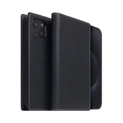 SLG Design puzdro D8 Magsafe Full Grain Leather pre iPhone 15 - Black Blue