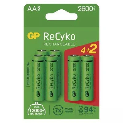 Nabíjecí baterie GP ReCyko 2600 AA (HR6), 6 ks, 1032226260