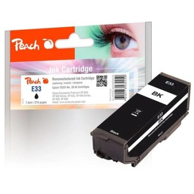 PEACH kompatibilní cartridge Epson T3331, No 33, black, 7,6 ml, 320135