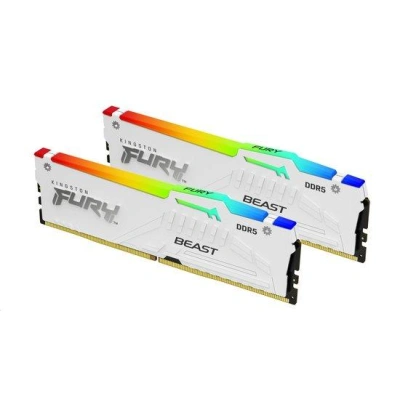 Paměť Kingston FURY Beast DDR5 RGB 32GB 5600MHz, AMD EXPO, bílá (Kit 2x 16GB), KF556C36BWEAK2-32