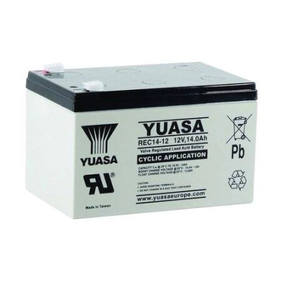 Yuasa Pb trakční záložní akumulátor AGM 12V/14Ah pro cyklické aplikace (REC14-12), REC14-12