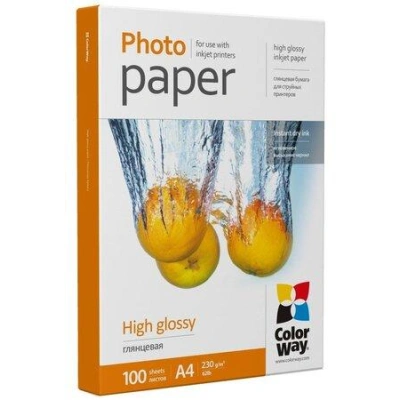 COLORWAY fotopapír/ high glossy 230g/m2, A4/ 100 kusů, PG230100A4