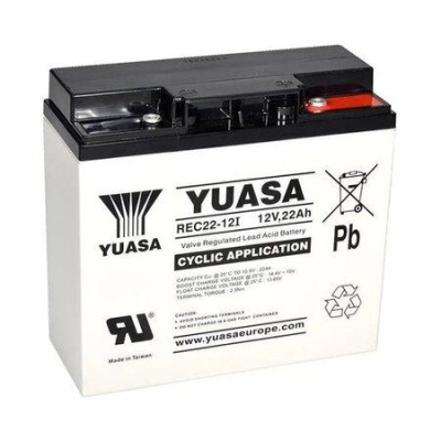 Yuasa Pb trakční záložní akumulátor AGM 12V/22Ah pro cyklické aplikace (REC22-12I), REC22-12I