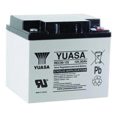 Yuasa Pb trakční záložní akumulátor AGM 12V/50Ah pro cyklické aplikace (REC50-12I), REC50-12I