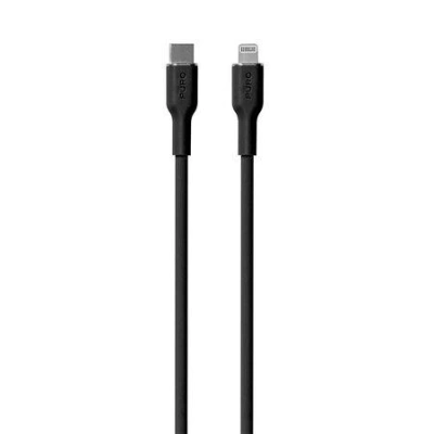 PURO Soft Lightning/USB-C kabel, 1,5 m černý